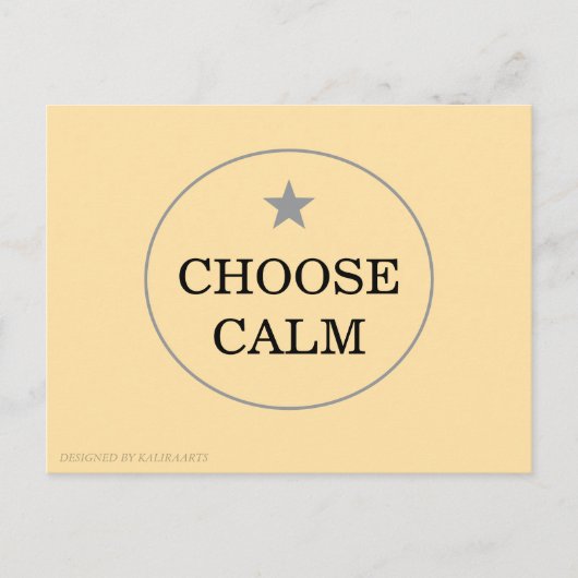 Choose Calm – Minimal Greeting Card |   Briefkaart (Voorkant)