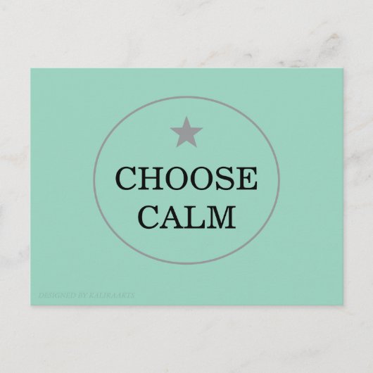 Choose Calm – Minimal Greeting Card |   Feestdagenkaart (Voorkant)