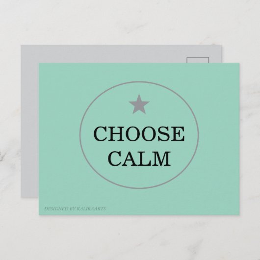 Choose Calm – Minimal Greeting Card |   Feestdagenkaart (Voorkant / Achterkant)