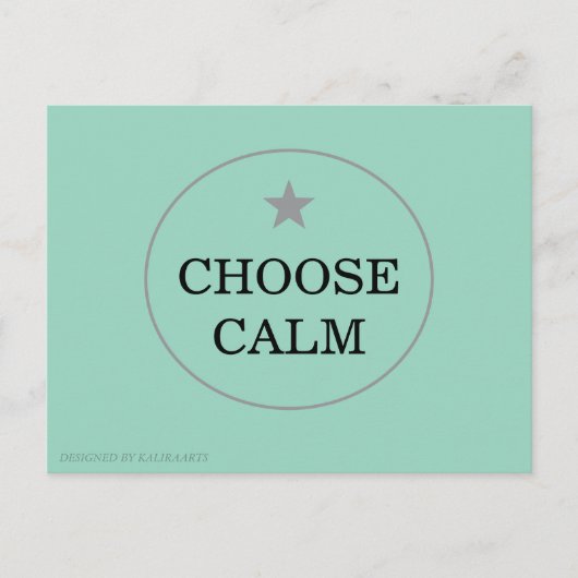 Choose Calm – Minimal Greeting Card |   Feestdagenkaart (Voorkant)