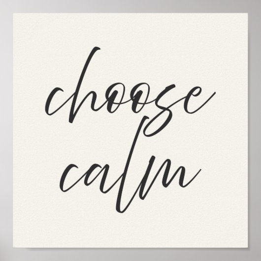 “Choose Calm” Minimalist Poster | Gray & Ivory  (Voorkant)