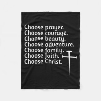 Choose Christ Prayer Courage Beauty Family, Advent Fleece Deken
