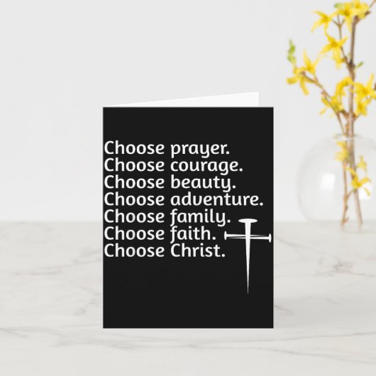 Choose Christ Prayer Courage Beauty Family, Advent Kaart (Gele Bloem)