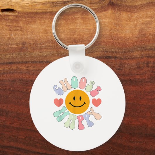 Choose Happy Motivational Insrational Sitive  Sleutelhanger (Voorkant)
