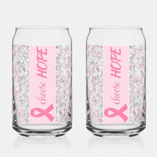 Choose Hope Breast Cancer Awareness Blikvorm Glas (Links)