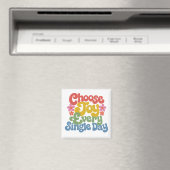 Choose Joy Every Single Day Retro Rainbow Magneet (Insitu (Vaatwasser))