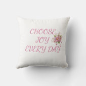Choose Joy Floral Pig Throw Pillow Kussen (Achterkant)