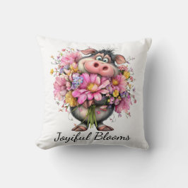 Choose Joy Floral Pig Throw Pillow Kussen