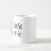 Choose Joy Hapness Heart Insrational Motivational  Koffiemok (Voorkant links)