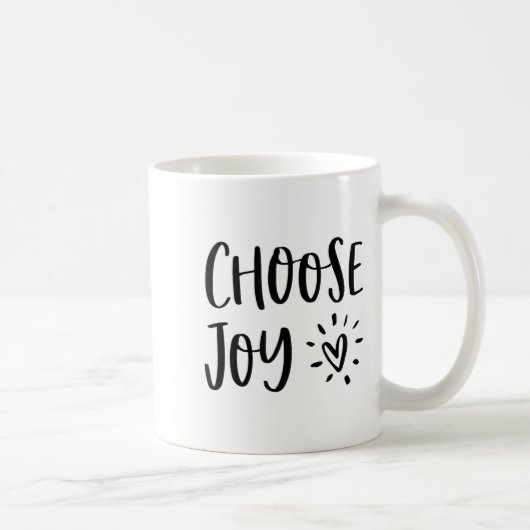 Choose Joy Hapness Heart Insrational Motivational  Koffiemok (Rechts)