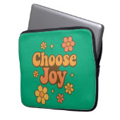 Choose Joy Minimalist Art - Positive Mindset Print Laptop Sleeve (Voorkant Links)