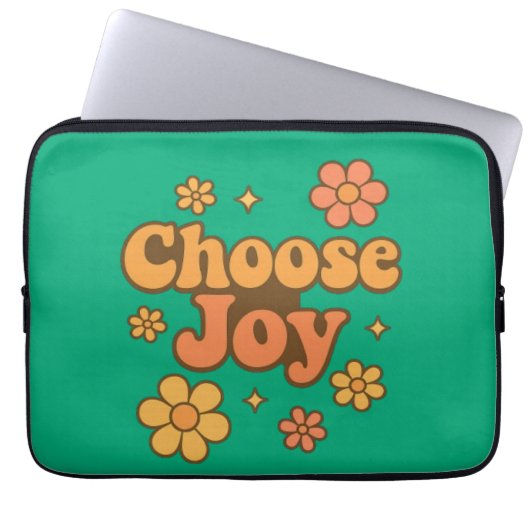 Choose Joy Minimalist Art - Positive Mindset Print Laptop Sleeve (Voorkant)