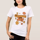 Choose Joy Minimalist Art - Positive Mindset Print Tri-Blend Shirt (Voorkant)