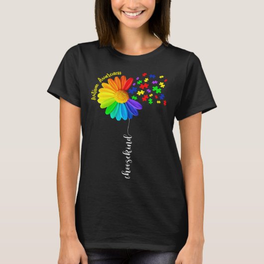 Choose Kind Autism Awareness Month Sunflower Dad M T-shirt (Voorkant)