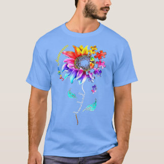 Choose Kind Autism Awareness Sunflower Puzzle Wome T-shirt