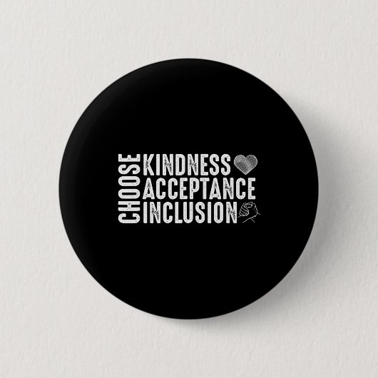 Choose Kindness Acceptation Inclusion Unity Day Or Ronde Button 5,7 Cm (Voorkant)