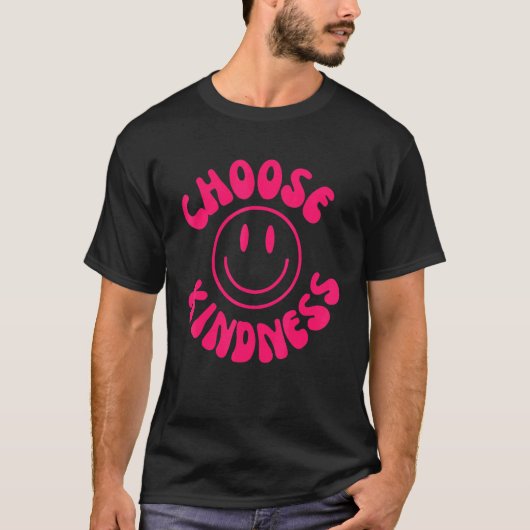 Choose Kindness Pink Smile Face Preppy Aesthetic T T-shirt (Voorkant)