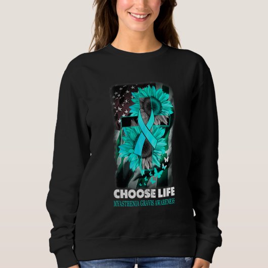 Choose Life Myasthenia Gravis Awareness Sumflower Trui (Voorkant)