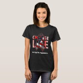 Choose Life Vasculitis Awareness American Flag T-shirt (Voorkant volledig)