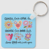 Choose love over hate. Choose love over fear. Sleutelhanger (Achterkant)
