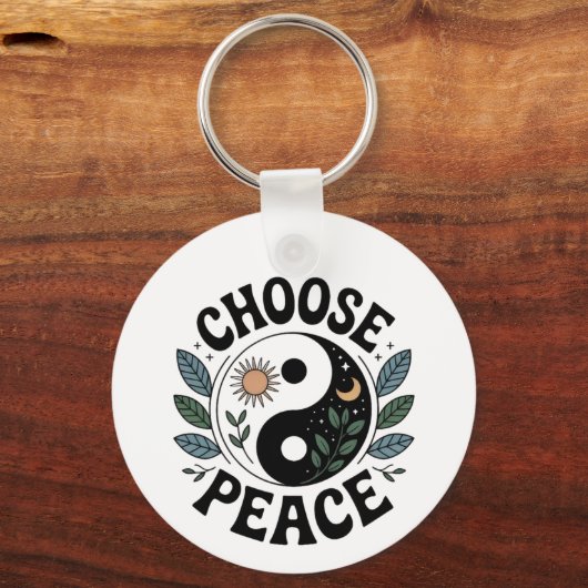 Choose Peace – Aluminum Keychain (Voorkant)
