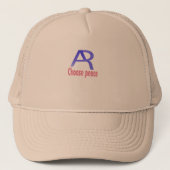 Choose Peace Beige Cap – Minimal Inspirational  Trucker Pet (Voorkant)