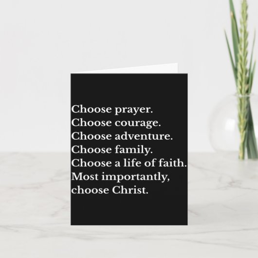 Choose Prayer Choose Courage Choose Adventure Choo Kaart (Voorkant)
