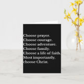 Choose Prayer Choose Courage Choose Adventure Choo Kaart (Gele Bloem)