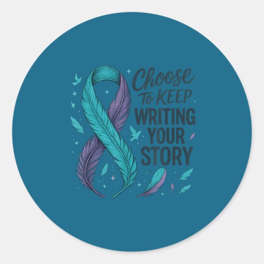 Choose To Keep Writing Your Story Insrational Quot Ronde Sticker (Voorkant)
