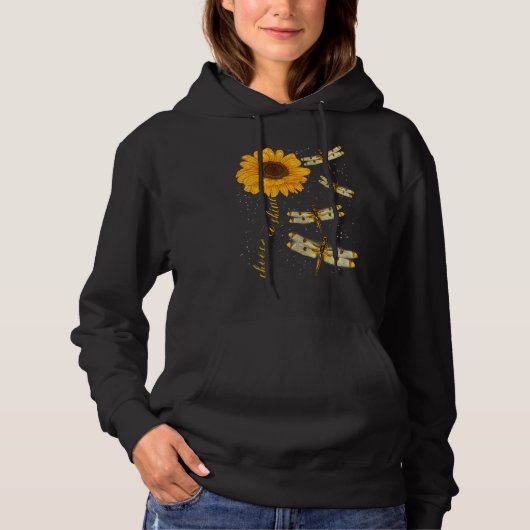 Choose To Shine Dragonfly Sunflower Teacher Growth Hoodie (Voorkant)