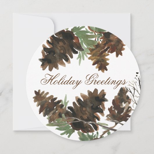 Choose Your Color Pine Cones Christmas Card Feestdagenkaart (Voorkant)
