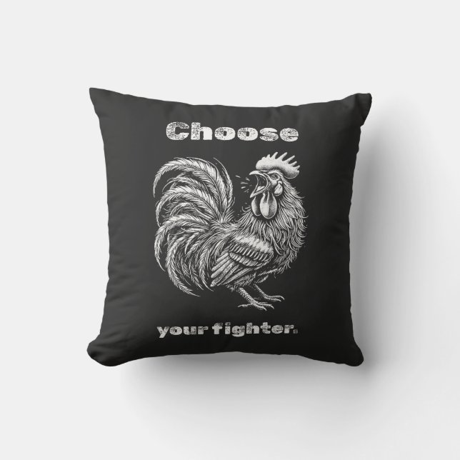 Choose Your Fighter – Demon Rooster. Kussen (Voorkant)