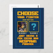 „Choose Your Fighter – Duo Edition“ – Retro Briefkaart (Voorkant / Achterkant)