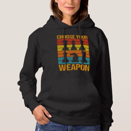 Choose Your Weapon Chess Player Vintage Hoodie (Voorkant)