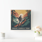 Choose Yourself Today Vierkante Klok (Huis)