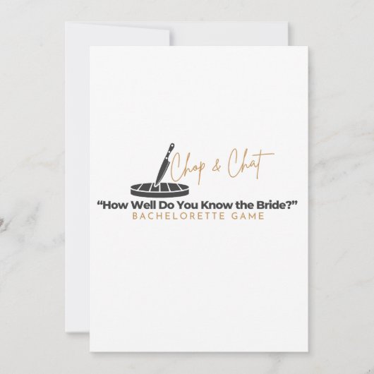 Chop and Chat vrijgezellenfeest  Feestdagenkaart (Voorkant)