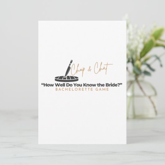 Chop and Chat vrijgezellenfeest Feestdagenkaart (Staand voorkant)