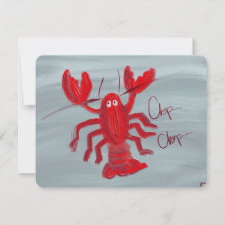 Chop Chop Lobster Oil Painted Note Card Notitiekaartje