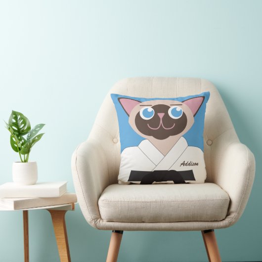 Chop deze piloot Karate Kat gepersonaliseerd Kussen (Stoel)
