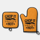 chop it like it's hot ovenwant & pannenlap set (Voorkant)