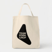 Chop-ontwerp zwart-varkensvlees tote bag (Voorkant)