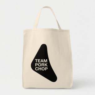 Chop-ontwerp zwart-varkensvlees tote bag