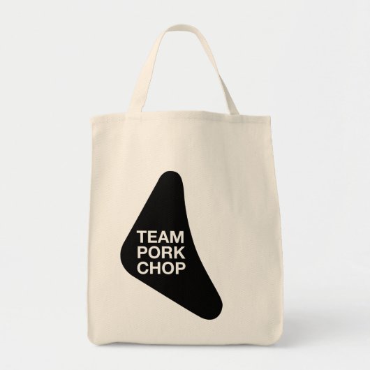 Chop-ontwerp zwart-varkensvlees tote bag (Voorkant)