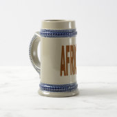 Chope 624 ml grijs/blauw AFRICA Bierpul (Voorkant links)