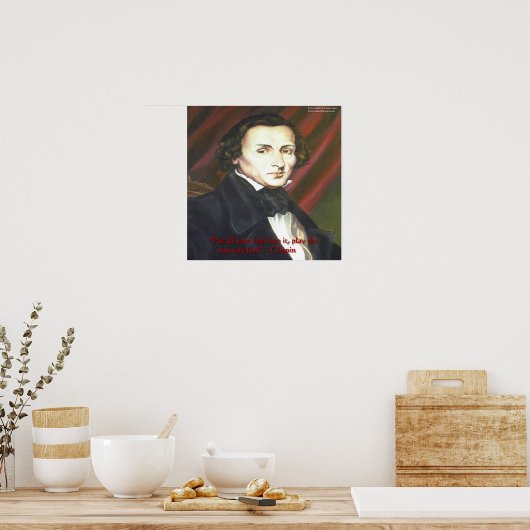 Chopin Hoe te spelen Quote Poster (Keuken)