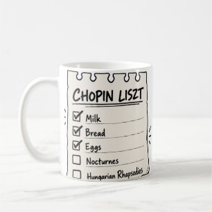 Chopin Liszt Boodschappenlijst Mok
