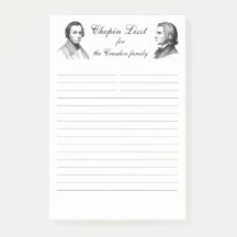 Chopin Liszt shopping list op maat gemaakt