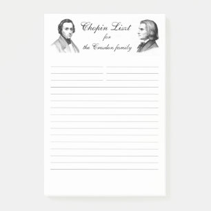 Chopin Liszt shopping list op maat gemaakt Post-it® Notes