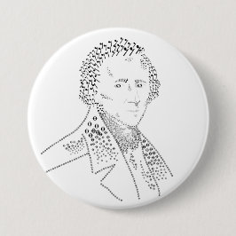 Chopin, muzieknoten, muzieksymbolen ronde button 7,6 cm