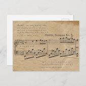 Chopin Nocturne Sheet Music Franse tekst Briefkaart (Voorkant / Achterkant)